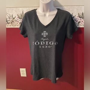 Port and Company Charcoal Graphic V-Neck Tee